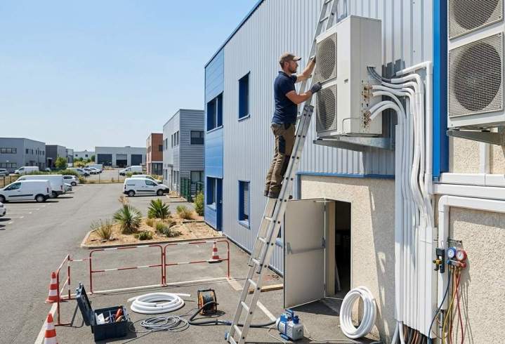 Installation de climatisation petit tertiaire, Rion-des-Landes