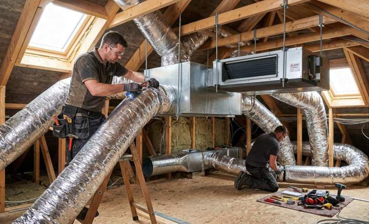 Installation de climatisation gainable, Rion-des-Landes